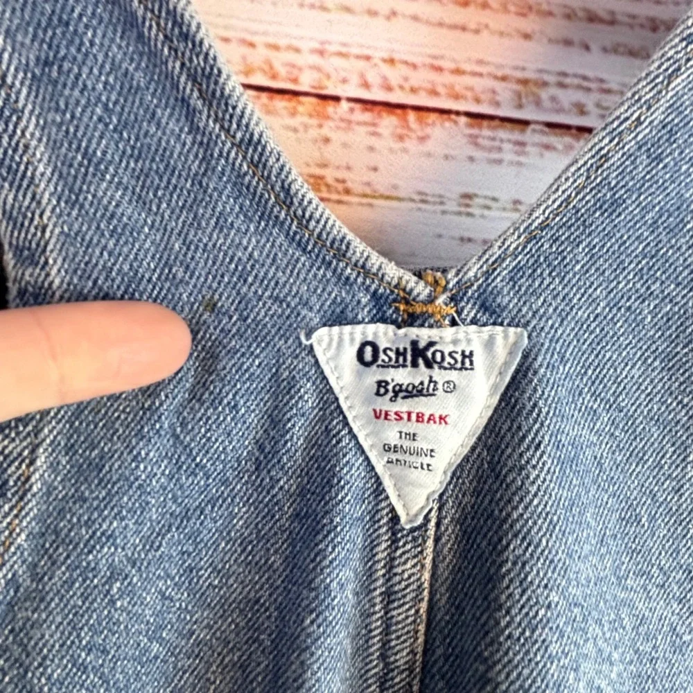 Vintage Kid Gorpcore Denim Overalls OshKosh B'gosh Size 5 Blue 100% Cotton